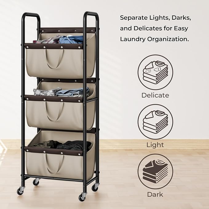 GRANNY SAYS 3 Tier Laundry Sorter, Laundry Basket - Image 4