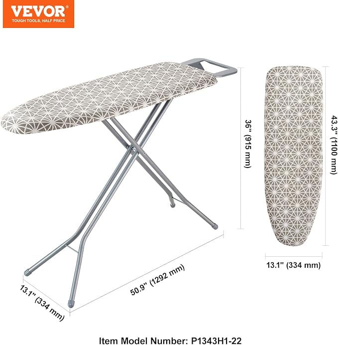 VEVOR Ironing Board with Large 43 x 13 Ironing Surface, Thickened 4 Layers Iron - Image 8