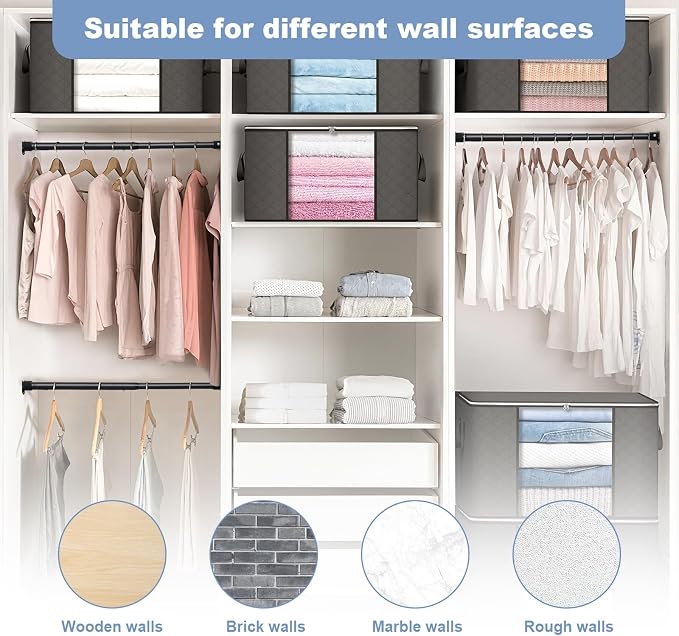 Closet Rods For Hanging Clothes, 17-129 Inches Stepless Spring Adjustable - Image 6