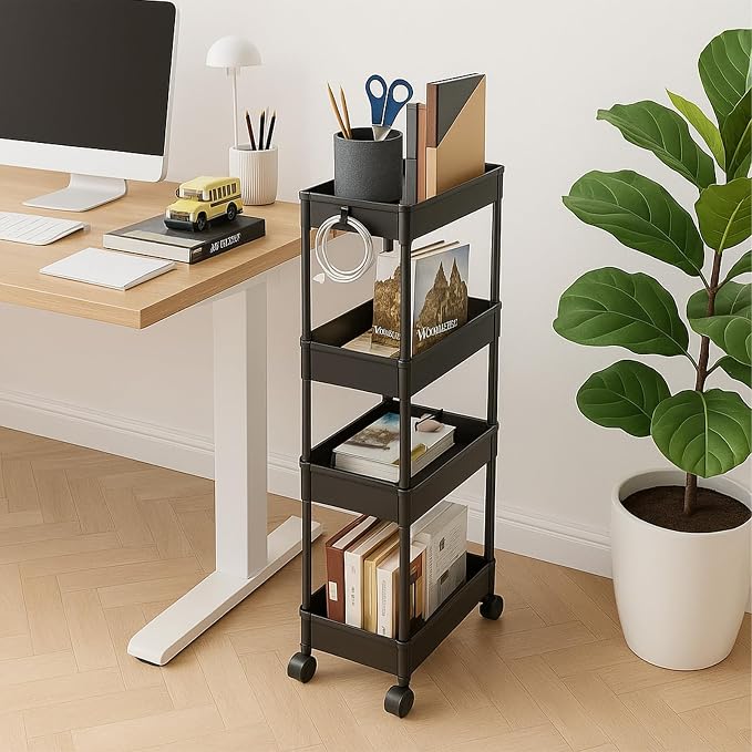 ShellKingdom 4 Tier Bathroom Storage Organizer, Slim Rolling Storage Cart - Image 9