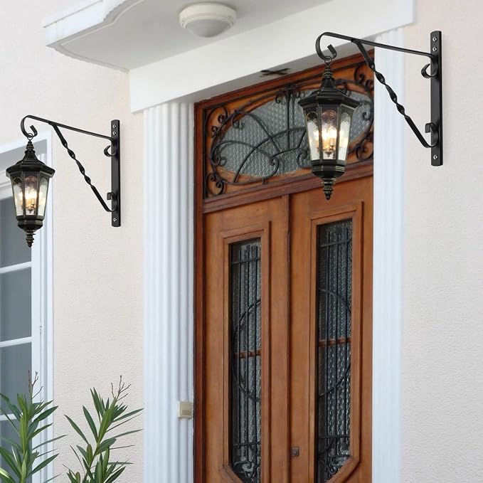 AMAGABELI GARDEN & HOME 4 Pack Hanging Plant Brackets Outdoor 14 inch Metal - Image 3