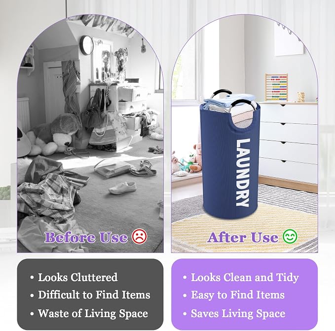 95L Collapsible Laundry Baskets - Image 6