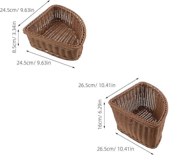 KICHOUSE 2pcs Imitation Rattan Woven Corner Basket - Image 7
