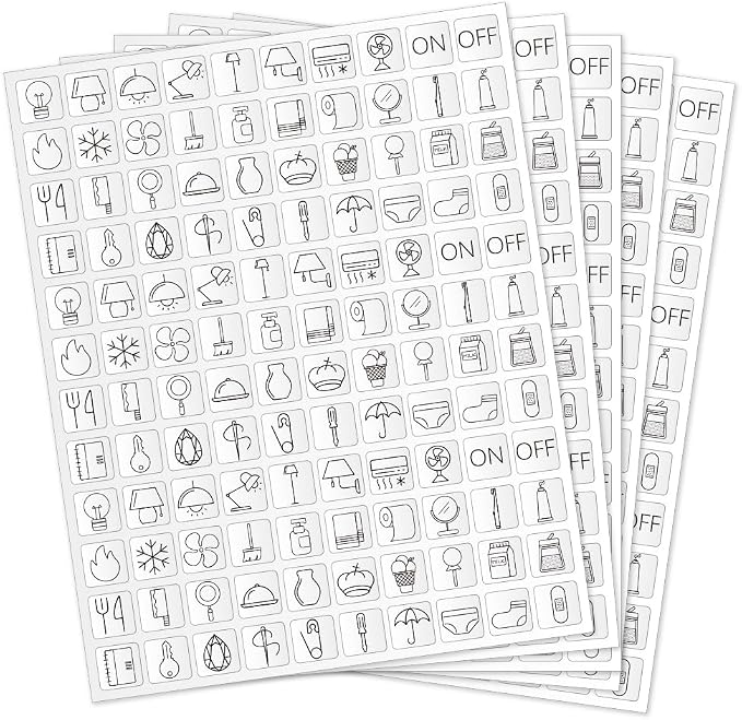 600 Pcs Light Switch Sticker Labels, 40 Designs Transparent Switch ID Stickers by GOMAKERER