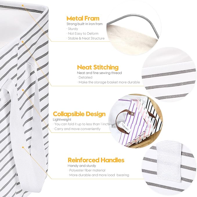 Hinwo 102L XXL Storage Bins, Foldable Clothes Storage Baskets - Image 6