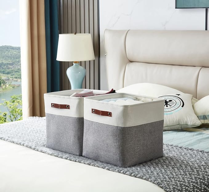 DECOMOMO 13 Inch Cube Storage Bins, Fabric Storage Cube, Basket - Image 8