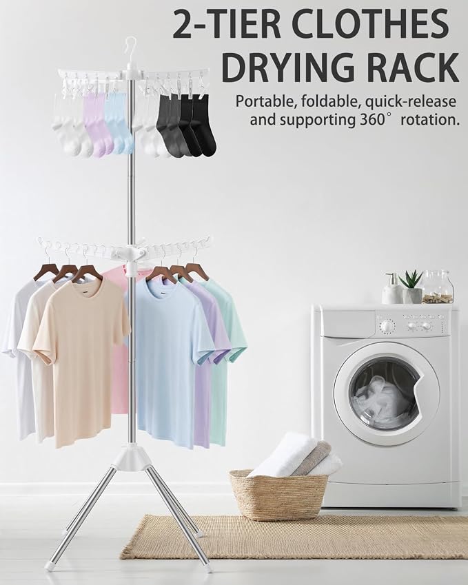 Foldable Clothes Drying Rack - Image 2