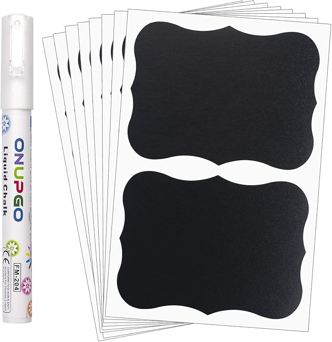 ONUPGO 20 Pack Chalkboard Labels, Waterproof Chalkboard Sticker by ONUPGO