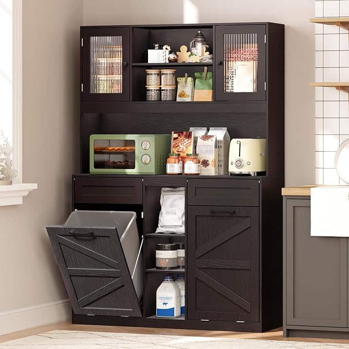 Tall Tilt-Out Double Laundry Hamper Cabinet - Image 4