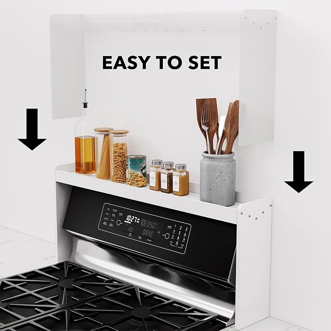 SpaceAid Bamboo Over the Stove Spice Holder Shelf, 31.5" Kitchen Organizer - Image 6