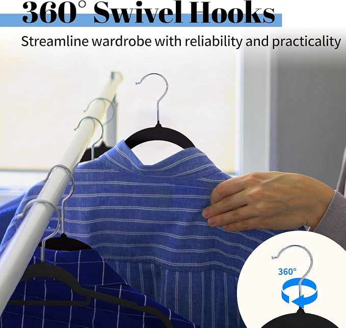 Smartor Velvet Hangers 120 Pack, Non Slip Clothes Hangers - Image 7