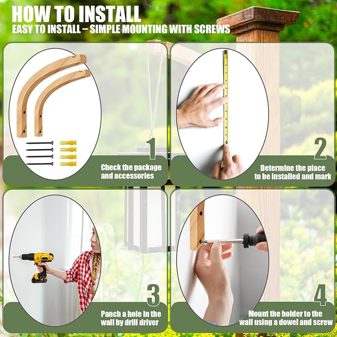Wooden Plant Hanger, Plant Hooks - Image 5