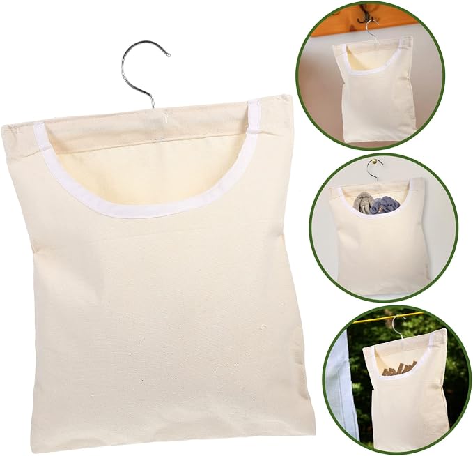 OUNONA Clothespin Storage Bag Hook Portable Hanging Clothes Pin Organizer - Image 4