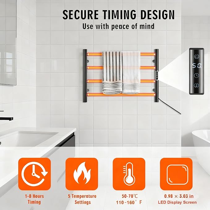 Electric Towel Warmer with Built-in Timer - Image 4
