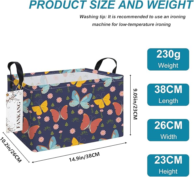 FANKANG Storage Bins, Nursery Hamper Canvas Laundry Basket Foldable - Image 2