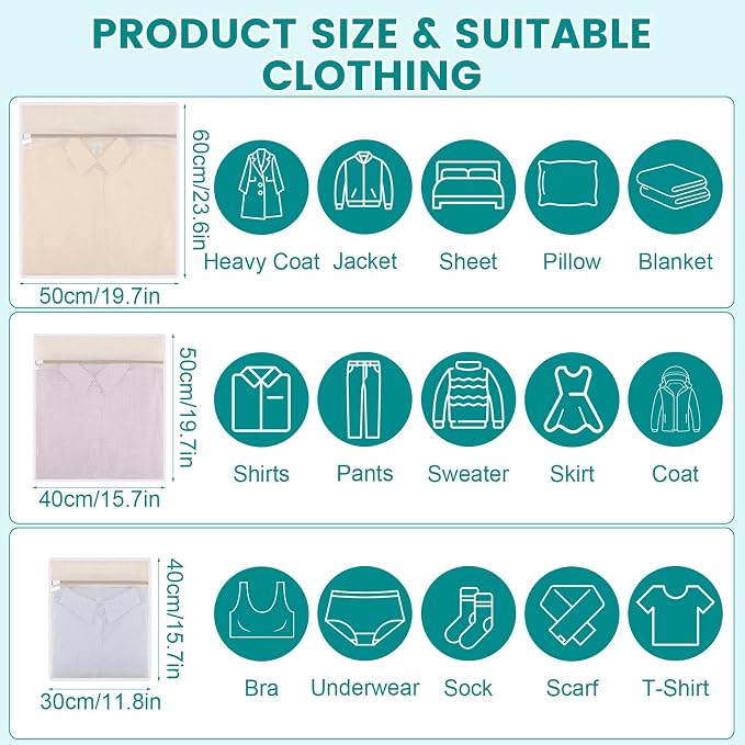 6Pcs Durable Cotton Mesh Laundry Bags - Image 2