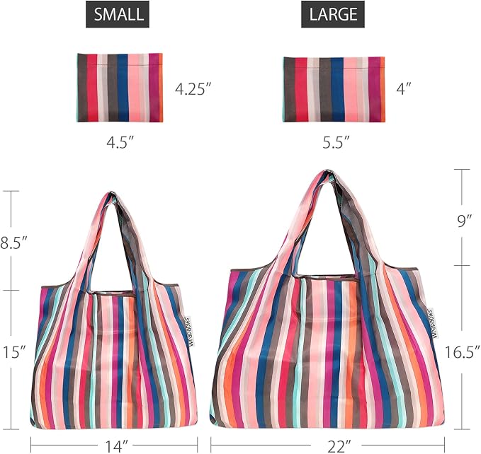 allydrew Large Foldable Tote Nylon Reusable Grocery Bag - Image 3