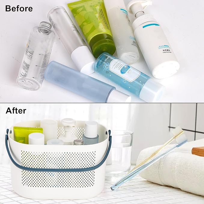 AVLA 4 Pack Portable Shower Caddy Basket, Plastic Storage Baskets - Image 7