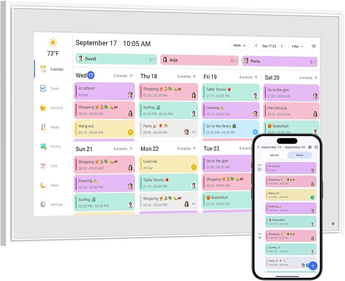 Smart Digital Calendar, 10.1"HD Touchscreen Electronic Desk Calendar & Chore by LiviNGPAi