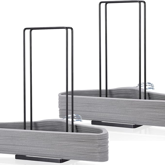 EASTTOWEST Hanger Organizer Stacker 2 Pack, Clothes Hanger Storage Rack Holder by EASTTOWEST