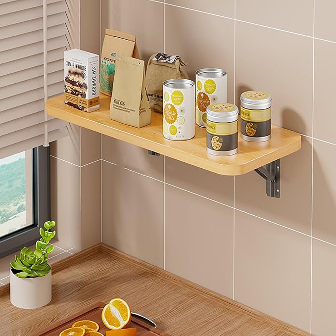 Wall Mounted Folding Table Desk Kitchen Dining Table Floating Foldable Table by Unknown