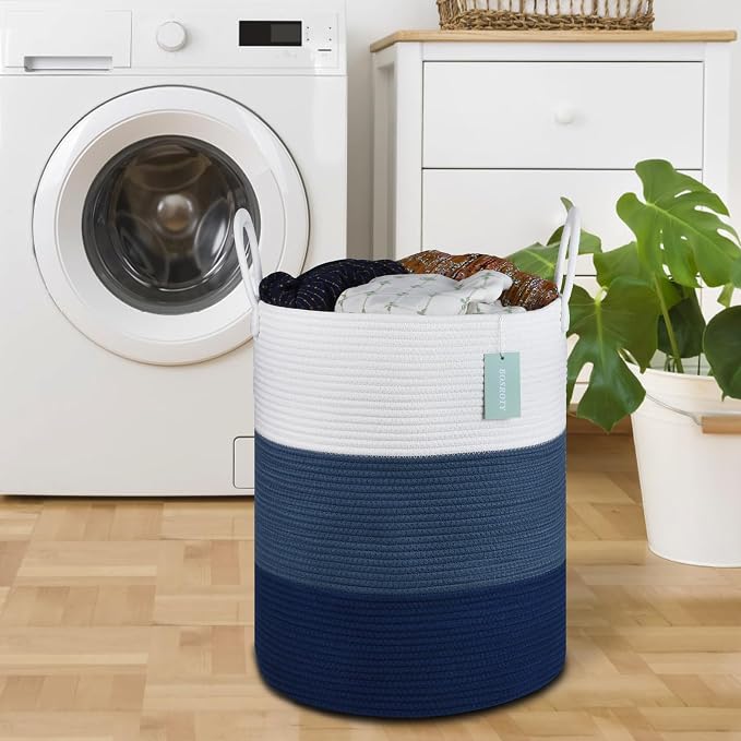 Large Blanket Basket, Tall Laundry Basket 65L, Nursery Hamper - Image 6