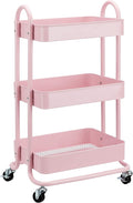 Amazon Basics 3-Tier Rolling Utility or Kitchen Cart, Lockable Wheels, Metal by AmazonBasics