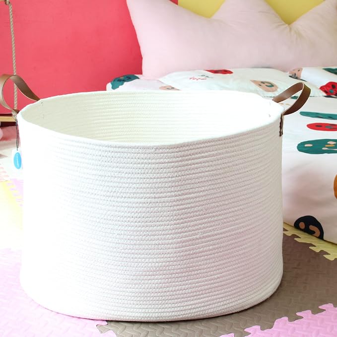 Casaphoria Extra Large Woven Cotton Rope Storage Basket - Image 9