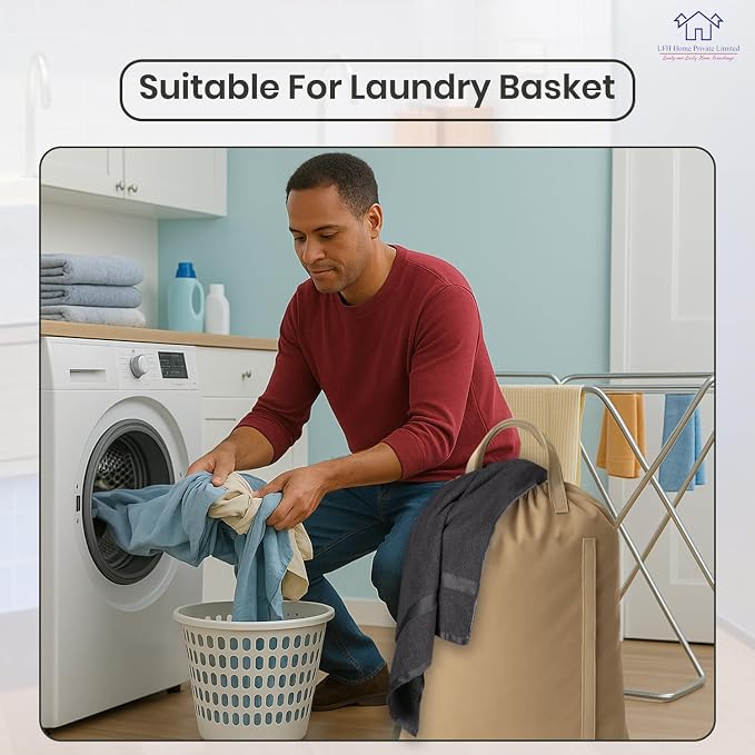 LFH Home Large Premium Cotton Canvas Laundry Bag - Image 5