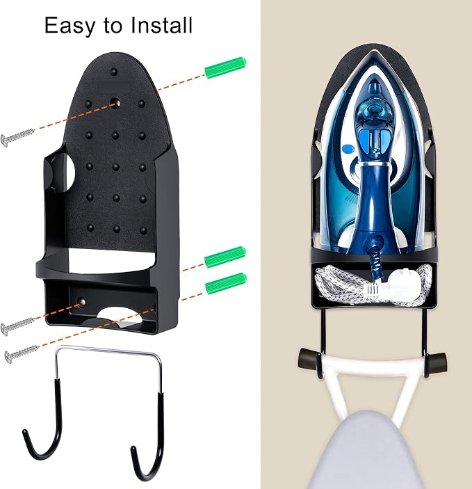 Wall Mount Steam Iron Holder Ironing Board Hanger Household Laundry Wall Mount - Image 6
