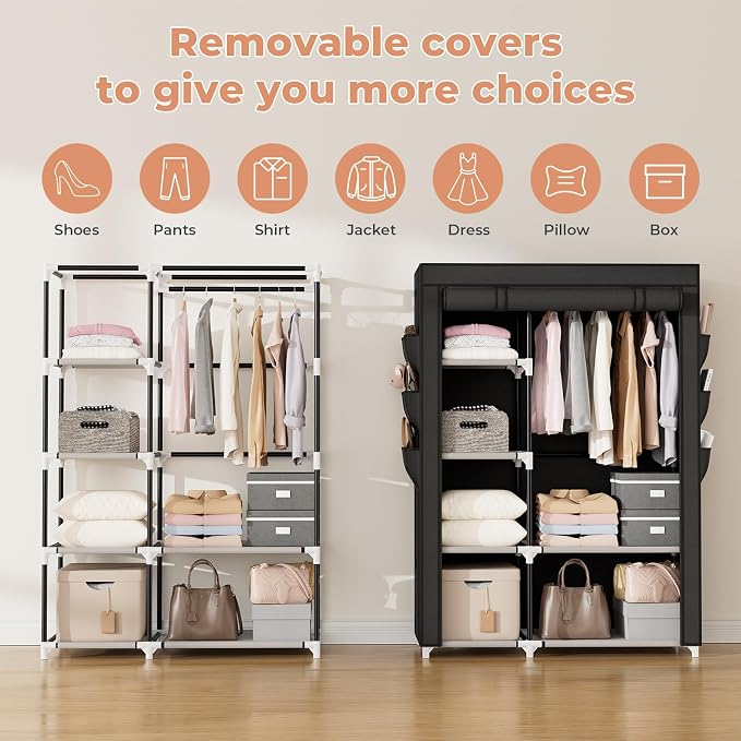 VTRIN Wardrobe Closet, 41.7 Inch Wide Portable Closets - Image 6