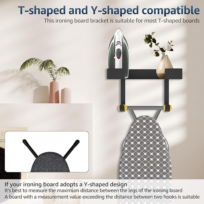Ironing Board Holder, Wall Mount Ironing Board Hanger, Stainless Steel Iron - Image 6