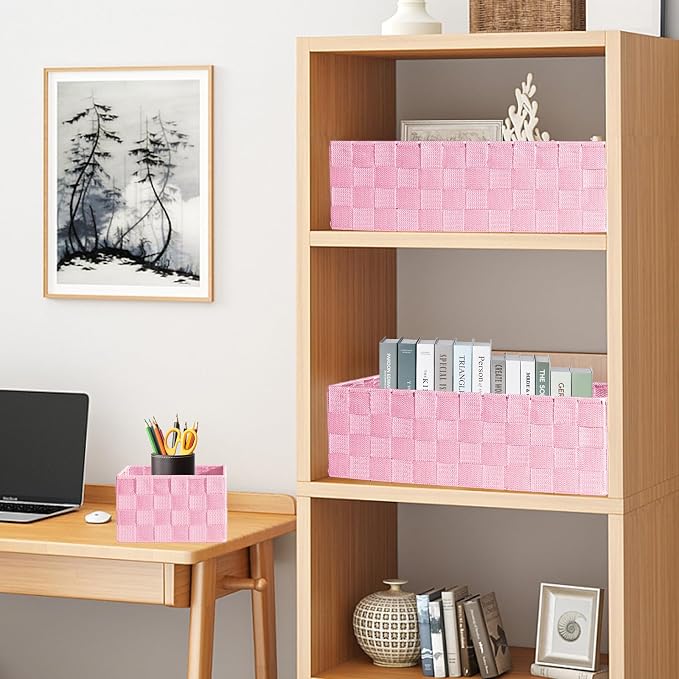 Drawer Organizer, Cube Baskets for Storage Shelves, Handmade Small Woven Basket - Image 7