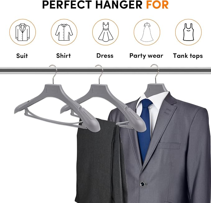 DEDU Suit Hangers for Men 20 Pack, Thick Plastic - Image 6