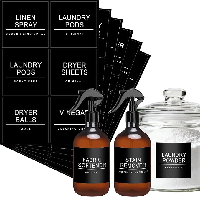 Laundry Room Labels Waterproof 36 Minimalist Home Organization Labels by UHEYHOME