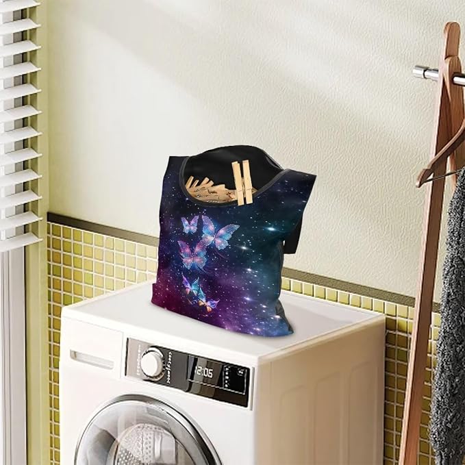 Galaxy Butterfly Print Clothespin Bag - Image 3