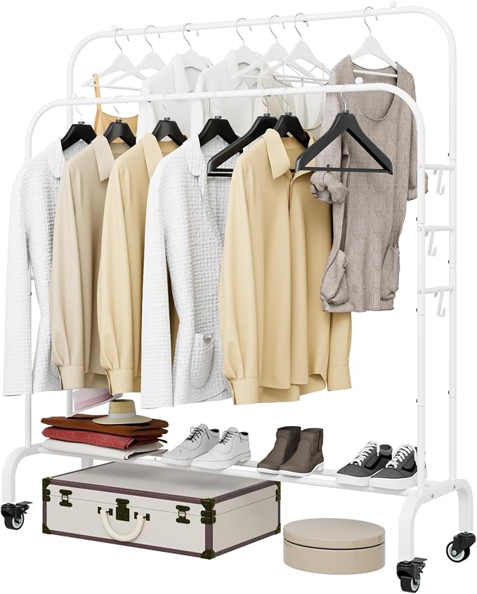 SUOERNUO Garment Rack with Wheels Clothing Rack by SUOERNUO