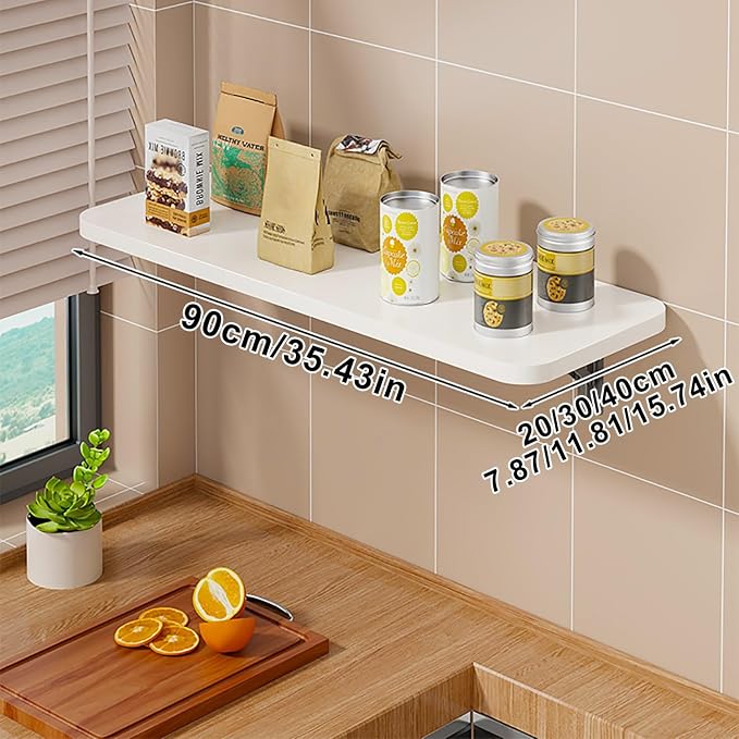 Wall Mounted Folding Table Desk Kitchen Dining Table Floating Foldable Table - Image 2