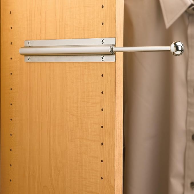 Rev-A-Shelf 6 Inch Metal Adjustable Storage Clothes Closet Hanger Rod - Image 4