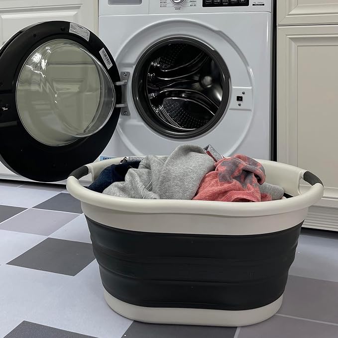 SAMMART 36L Collapsible Plastic Laundry Basket - Image 2