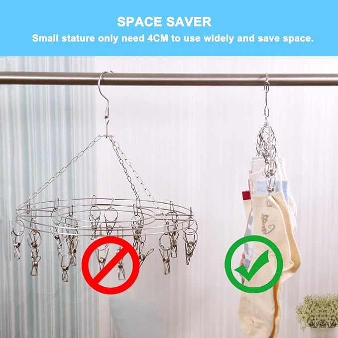 Seropy Clothes Hanger with 10 Clips Laundry Drying Rack 6 Pack, Clothes Drying - Image 6