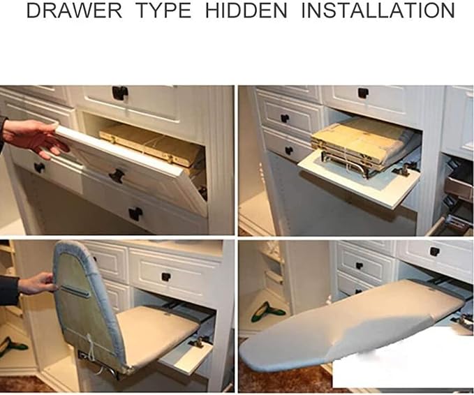 Ironing Board Retractable Pull Out Ironing Board Closet Sliding Out Swivel Iron - Image 6
