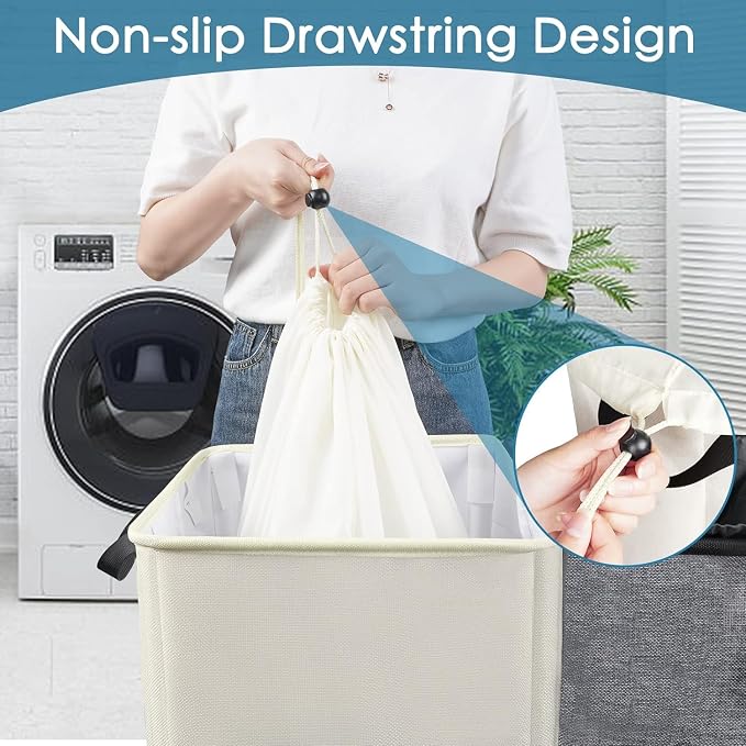 Large Hampers for Laundry 2 Compartment, Double Laundry Hamper 2 section for - Image 2