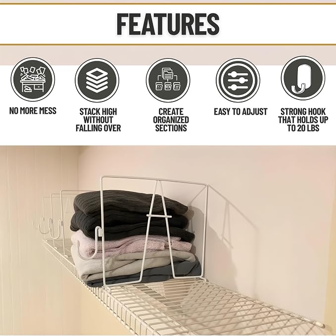 Evelots Wire Shelf Dividers - Image 4
