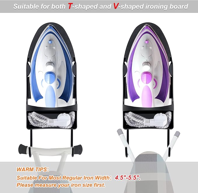 Wall Mount Steam Iron Holder Ironing Board Hanger Household Laundry Wall Mount - Image 5