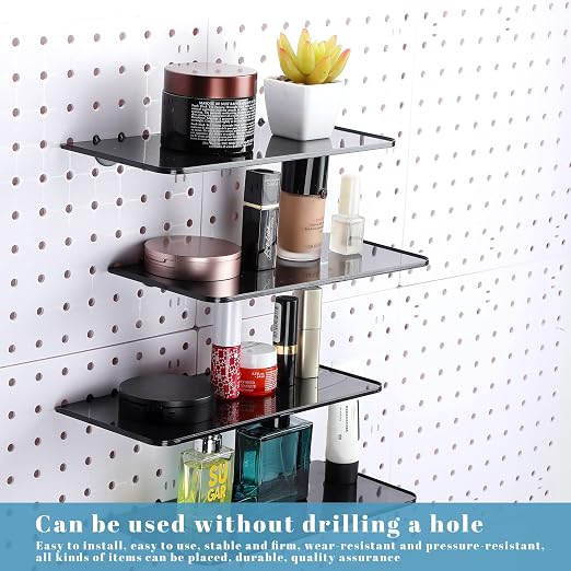 Nuanchu 8 Pack No Drill Pegboard Panels, 10x10 Inch White ABS Plastic Pegboard - Image 2
