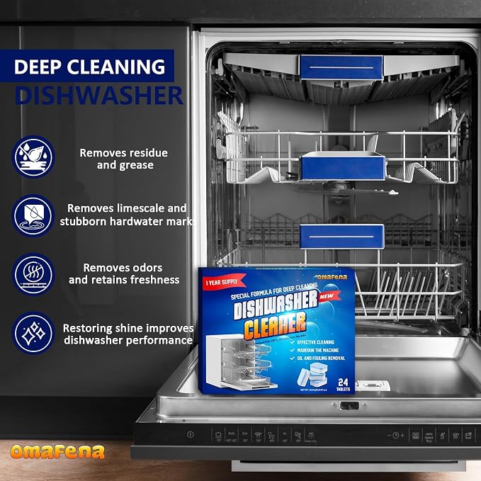 Dishwasher Cleaner and Deodorizer Tablet -24Tablets Deep Cleaning Descaler - Image 2