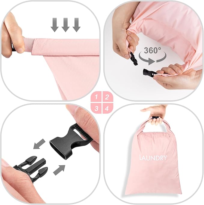 2 Pack Travel Laundry Bag, Nylon Washing Bags - Image 4