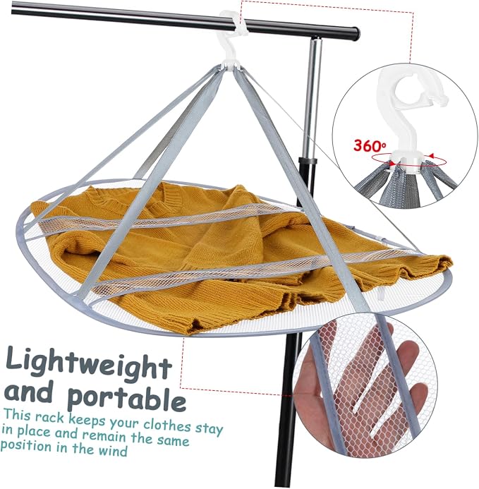 Efficient Air Dry Mesh Flat Mesh Drying Hanger Space-Saving Sweater Drying Rack - Image 7