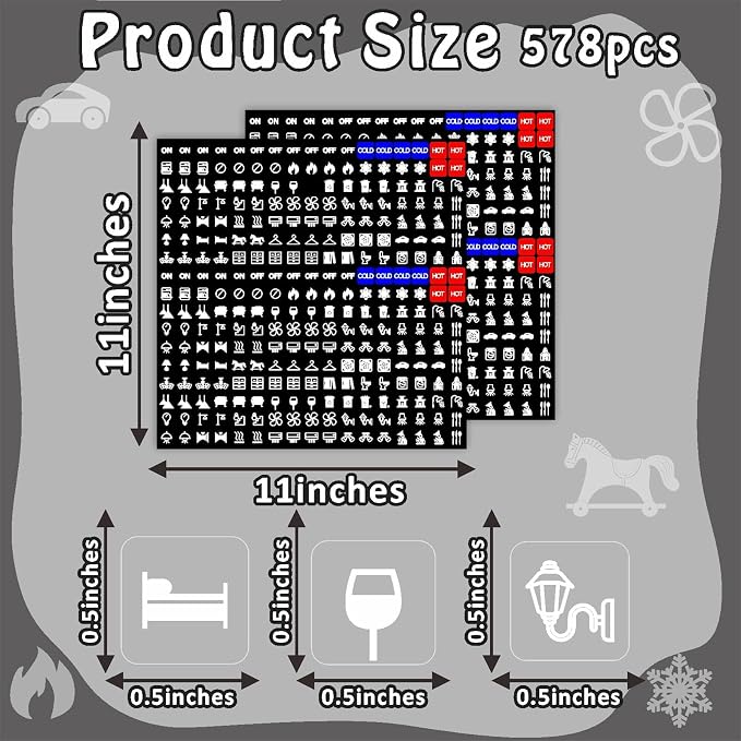 578PCS Light Switch Decals Transparent Light Switch Labels Stickers Waterproof - Image 4